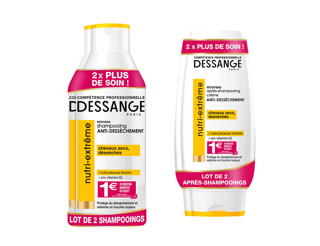 Simulation de bouteilles soins pour cheveux